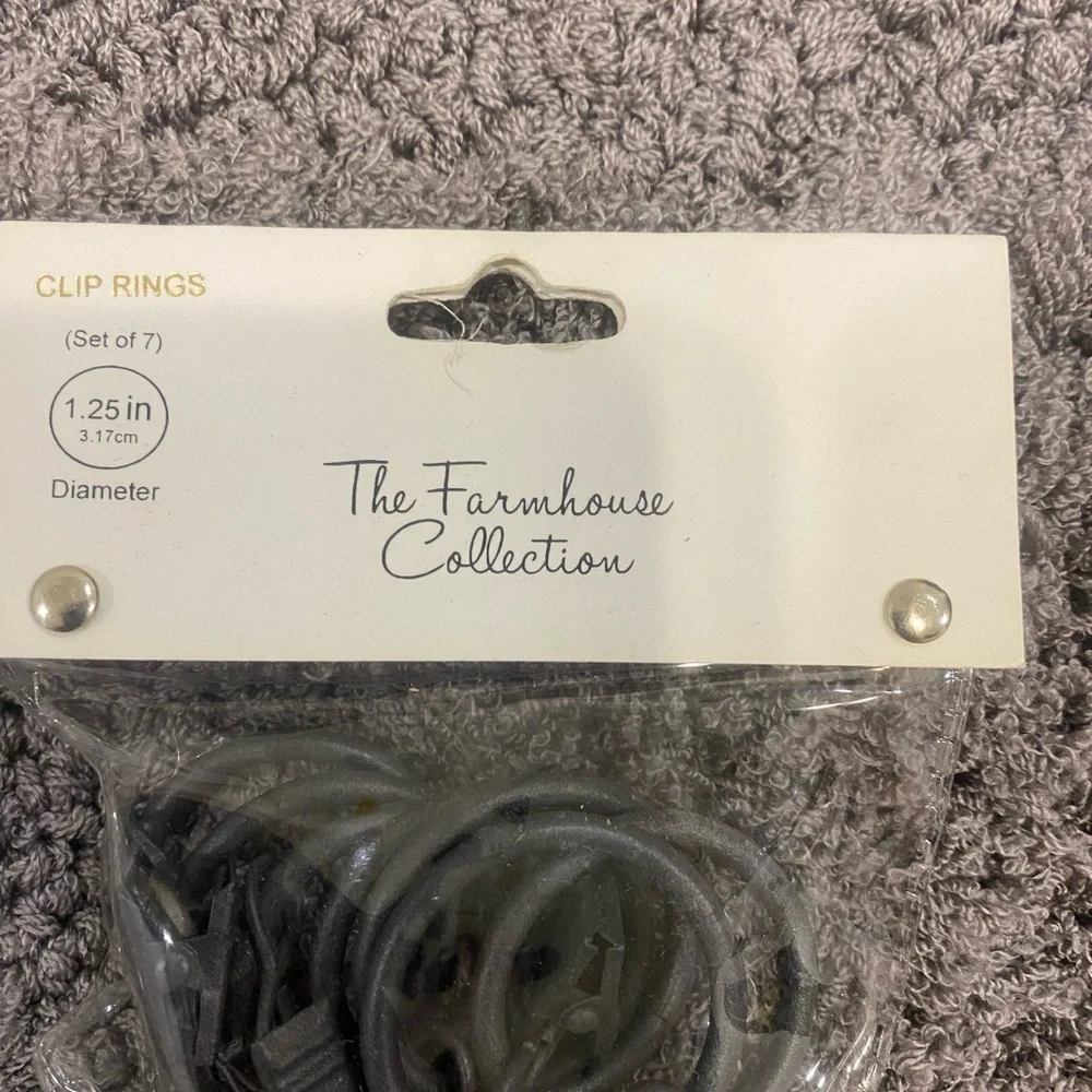 Chelsea Distressed Gray Curtain Clip Rings - Set of 7